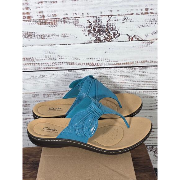 Clarks Laurieann Rae Turquoise Sandals 12W Cloud steppers for comfort - Picture 4 of 8